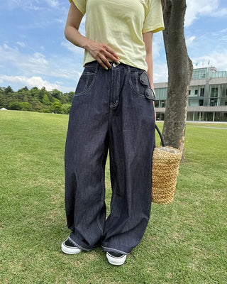 White Stitch Rigid Summer Denim Pants