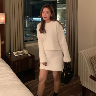 Sleeve knit & skirt set