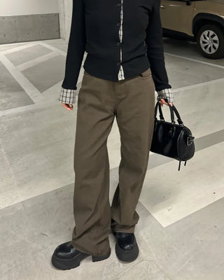 Cotton wide-leg pants