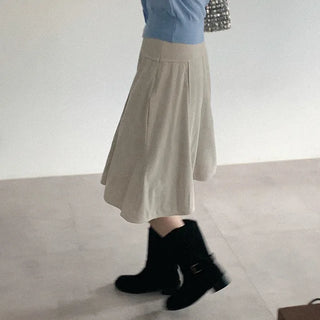 Suede midi skirt