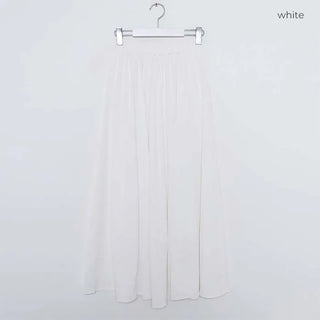Flared elastic waist long skirt