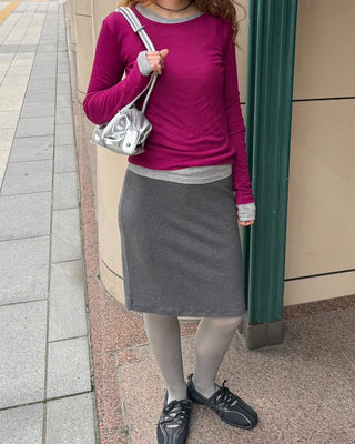 Simple faux leather shoulder bag