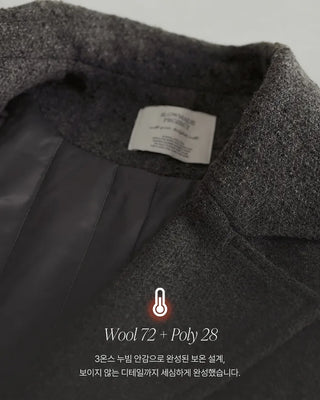 (2 types) Bouclé Double-breasted Coat
