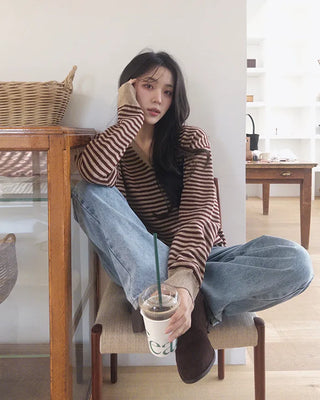 Striped sweatshirt knit - 2 colors