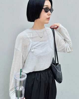 Summer sheer long-sleeved T-shirt