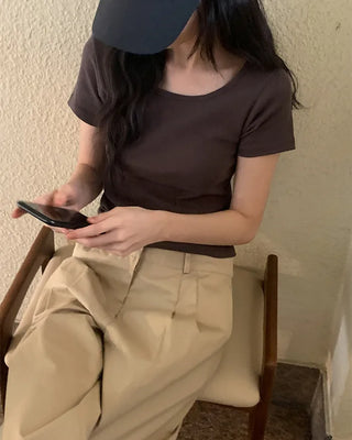 Daily Slim Round Basic Short-Sleeve T-Shirt