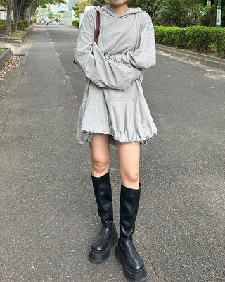 Peplum hoodie dress
