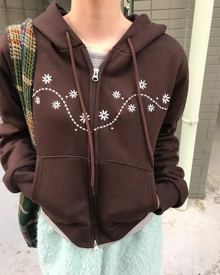 Snowflake Crop Hoodie