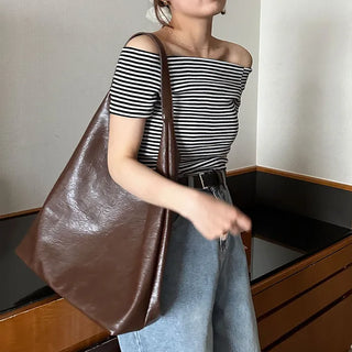 Faux leather tote bag