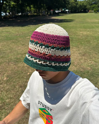 Rainbow Knit Bucket Hat