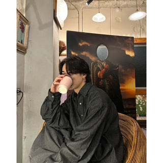 (Unisex) Oversized Denim Shirt