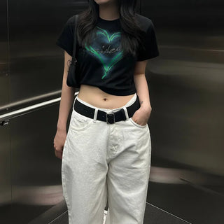 Heart Cropped Short-Sleeve T-Shirt