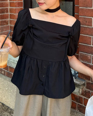 Choker Square Puff Blouse