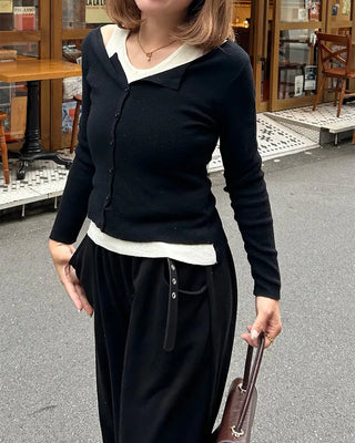 Sleeveless layered cardigan