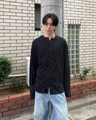 Linen Henley Neck Cardigan
