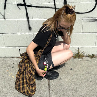 Vintage check shoulder bag