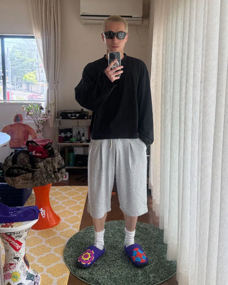 One-tuck Bermuda sweatpants