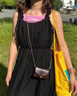 Shoulder frill long dress