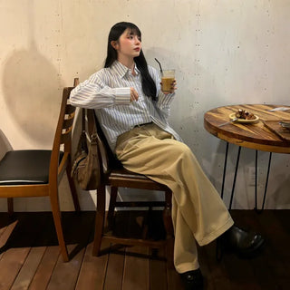Oversized striped shirt