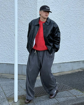 Faux leather blouson