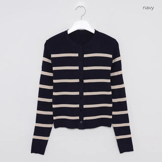 Striped Round Cardigan