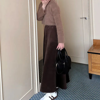 Banded long skirt
