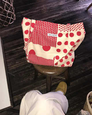 Two-Pattern Dot Tote Bag