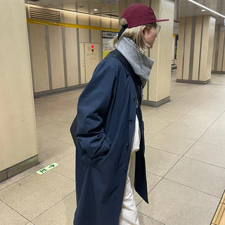 Unisex casual balmacaan coat