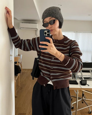 Striped Round Cardigan