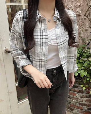 Checked cropped shirt