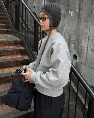 Color-block brushed fleece sweatshirt