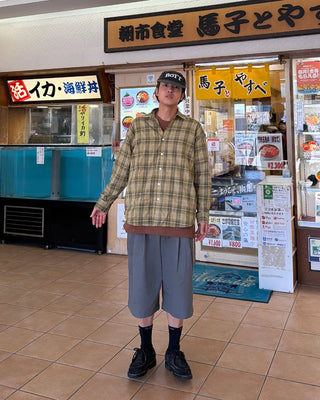 Two-pleat chino Bermuda shorts