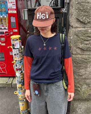 Striped Sleeve Layered T-Shirt
