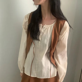 Suede layered vest