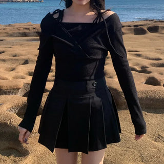 Strap Ribbon Wrap Shirt