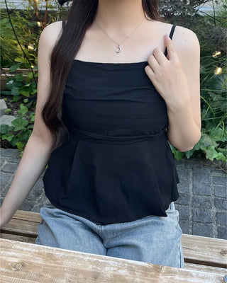 Shirred flared blouse