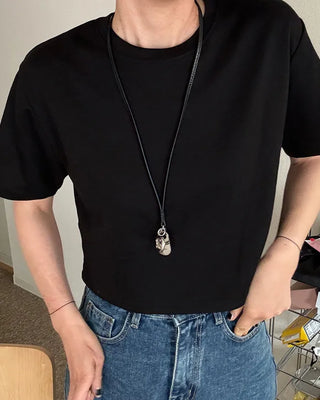 Basic semi-cropped T-shirt