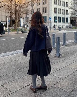 Pleated midi skirt