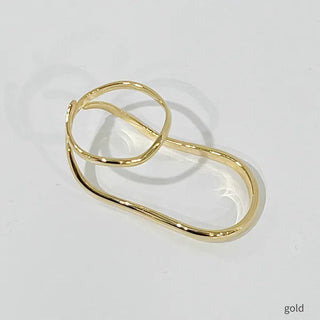 Wave Two Line Ring