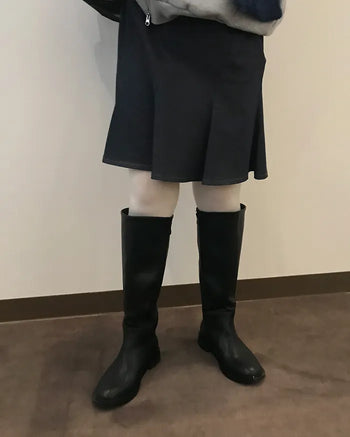 Leather long boots