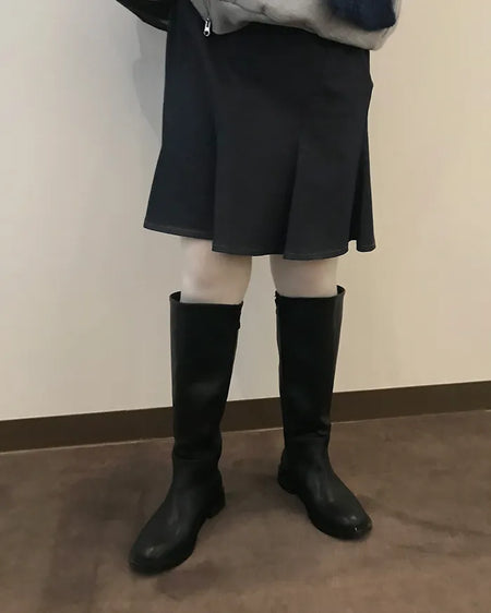 Leather long boots