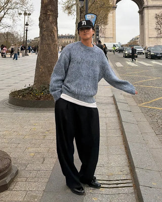 Two-tone brushed knit