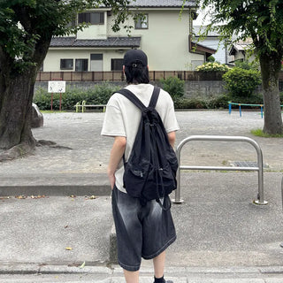 Multi-pocket string backpack