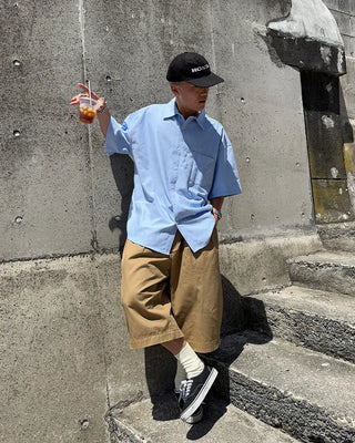 Pintuck Cotton Bermuda Shorts