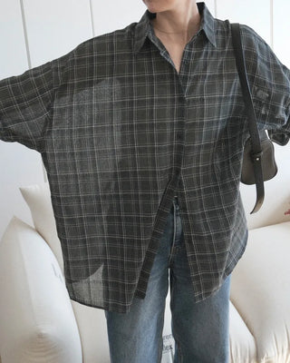 Linen check shirt