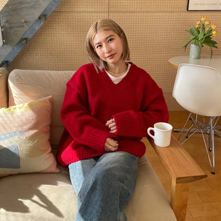 Daily V-neck knit