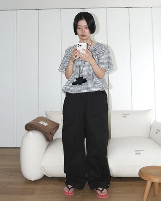 Snap Button Balloon Pants