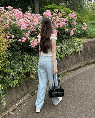 Straight summer denim pants