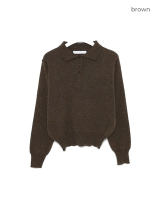 Half-button collar knit