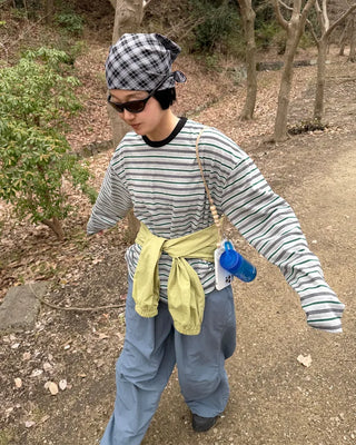 Color-blocked striped T-shirt